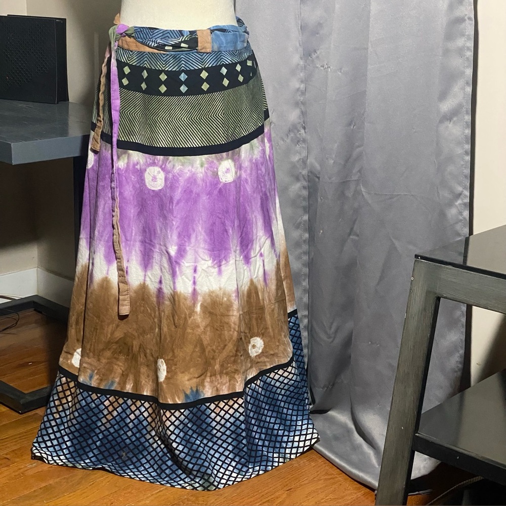 Geo Tye Dye Wrap Skirt
